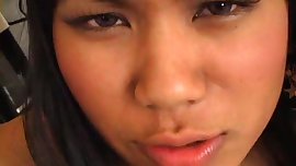 Gorgeous Asian babe with a juicy ass getting rocked by her m