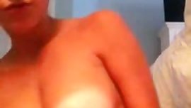 College girl plays with her pussy for the camera in her room