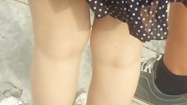 cute Asian booty next to boyfriend