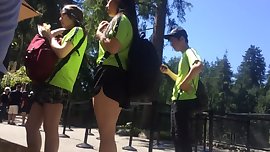 Candid Asian short shorts nice legs