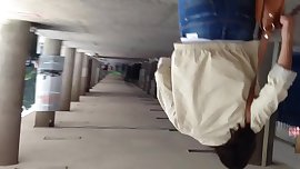 Cum on girl in public, lechazo a universitaria