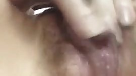 Young asian teen playing with hair pussy