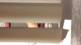 spy amazing blonde teen through window