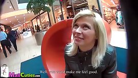 MALLCUTIES Nice blonde teen with big boobs doing blowjob