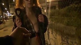 BDSM Cheerleader in public, Blowjob and Asslicking