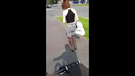 uk chav teen no bra thigh high boots candid