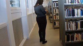 cum on big teen ass in library