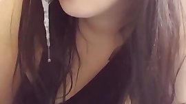 Sweety teen blow dildo and sloopy