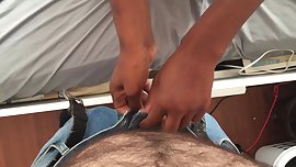 Pants unzip and handjob