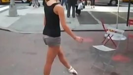 Candid shooter caught filming hot ballet teen