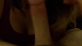 Cheating teen blows boyfriends best friend while he's at work