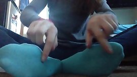 Samanthasocks Blue Socks Tease