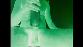 Slow night masturbation with fleshlight sensual - night vision - young man
