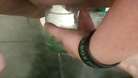 Chubby Teen drink her own piss