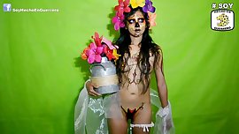 LA CATRINA 2014 Detrás de Cámaras. Making off. Sexy Body Paint de latina.
