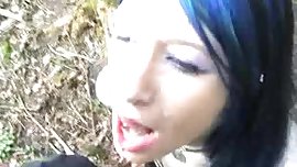 Emo girl outdoor facial