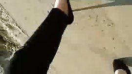 My sexy high heels getting all dirty in the sand