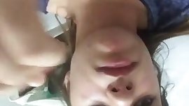 Teen licks big tits and pussy