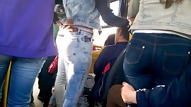 Teen ass voyeur in bus