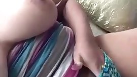 Ebony teen masturbating