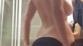 Busty teen striptease