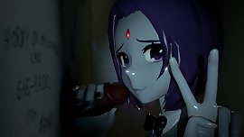Halloween Glory Hole - Teen Titans Raven jerks and swallows (by munamauno)