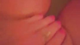 Girl himself touching gently in the tub