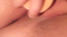 Teen fucking her tight wet pussy with her dildo