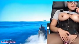 Gamer Girlfriend Playing GTA Online While Masturbating To Squirting Orgasm