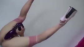 Goth sacrifeces her pussy to huge dildo's girth - dark sexual rituals