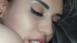 hot brunette spit roasted