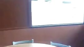 Lesbo teens public licking in cafe