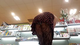 Teen upskirt sexy ass stocking pantyhose