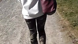 Sexy young teen walk Nice legs