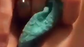 Playing with her panties on