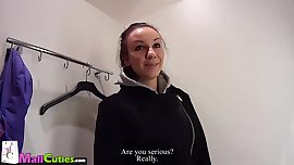 MALLCUTIES Brunette fucked on railway track