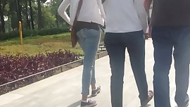 Two fat fuckble asses, milf and teen, culonas