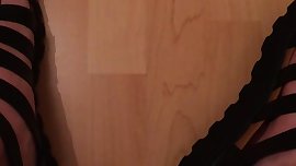 Cum wearing black flatform sandals