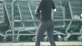 candids - nice teen ass booty tight yoga pants