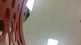 Teen in flora skirt upskirted shopping