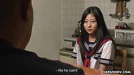 Asian teen clearing her father's debt with sex