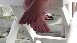 Upskirt teen at breakfast