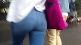 Cum on girl in public, lechazo en culo gordo