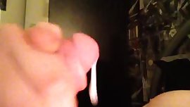 Up Close Teen Cumshot Squeezing Out