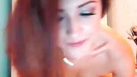 Cute redhead small tits