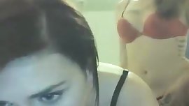 3 girls have fun on webcam - truth or dare turns very nasty