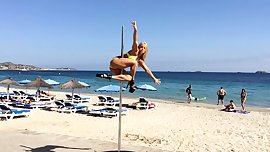 Pole dance beach