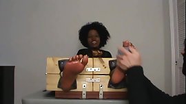 ebony crazy feet tickled