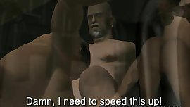 Busty 3D cartoon babe suck sand tugs an old man's cock