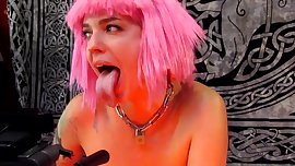 Pink Hair Beauty Long Tongue Tease